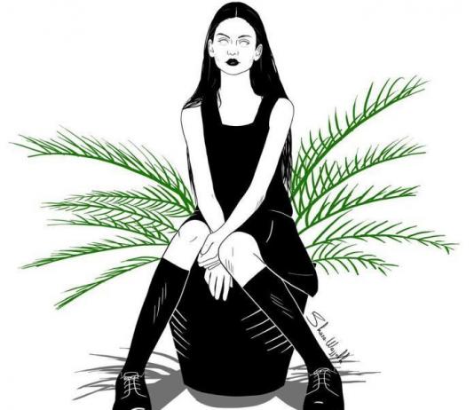 Black and White Illustration by Shaza Wajjokh / 7277